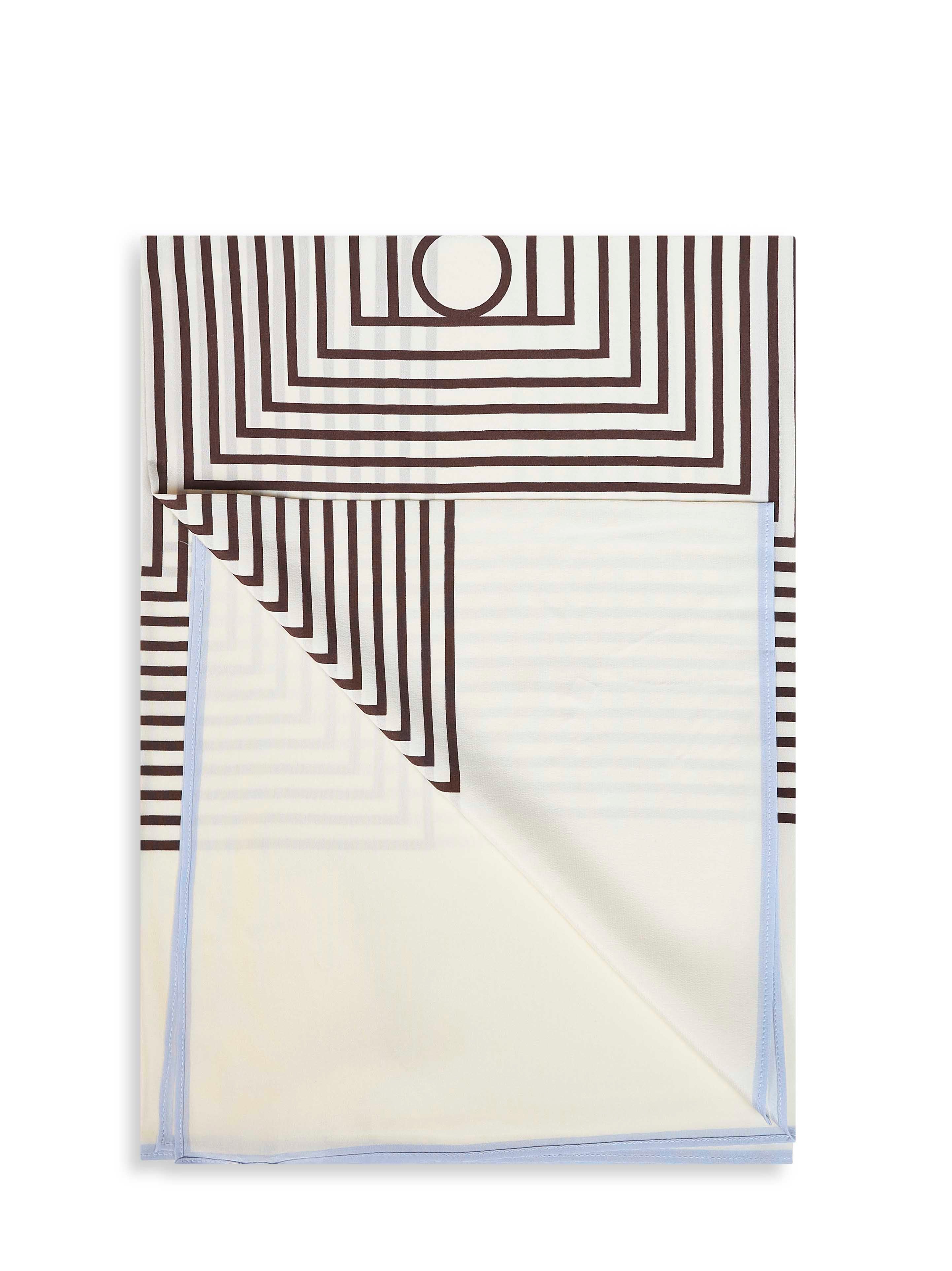 Toteme Women Macadamia Silk Centered Monogram Scarf