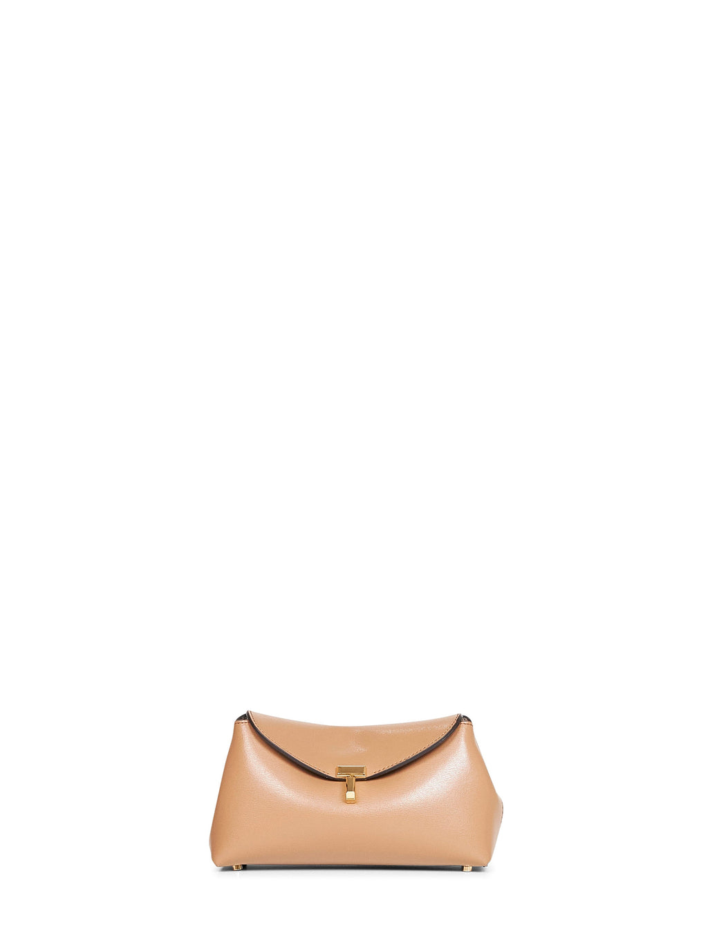 Toteme Women Camel Mini T-Lock Clutch Bag