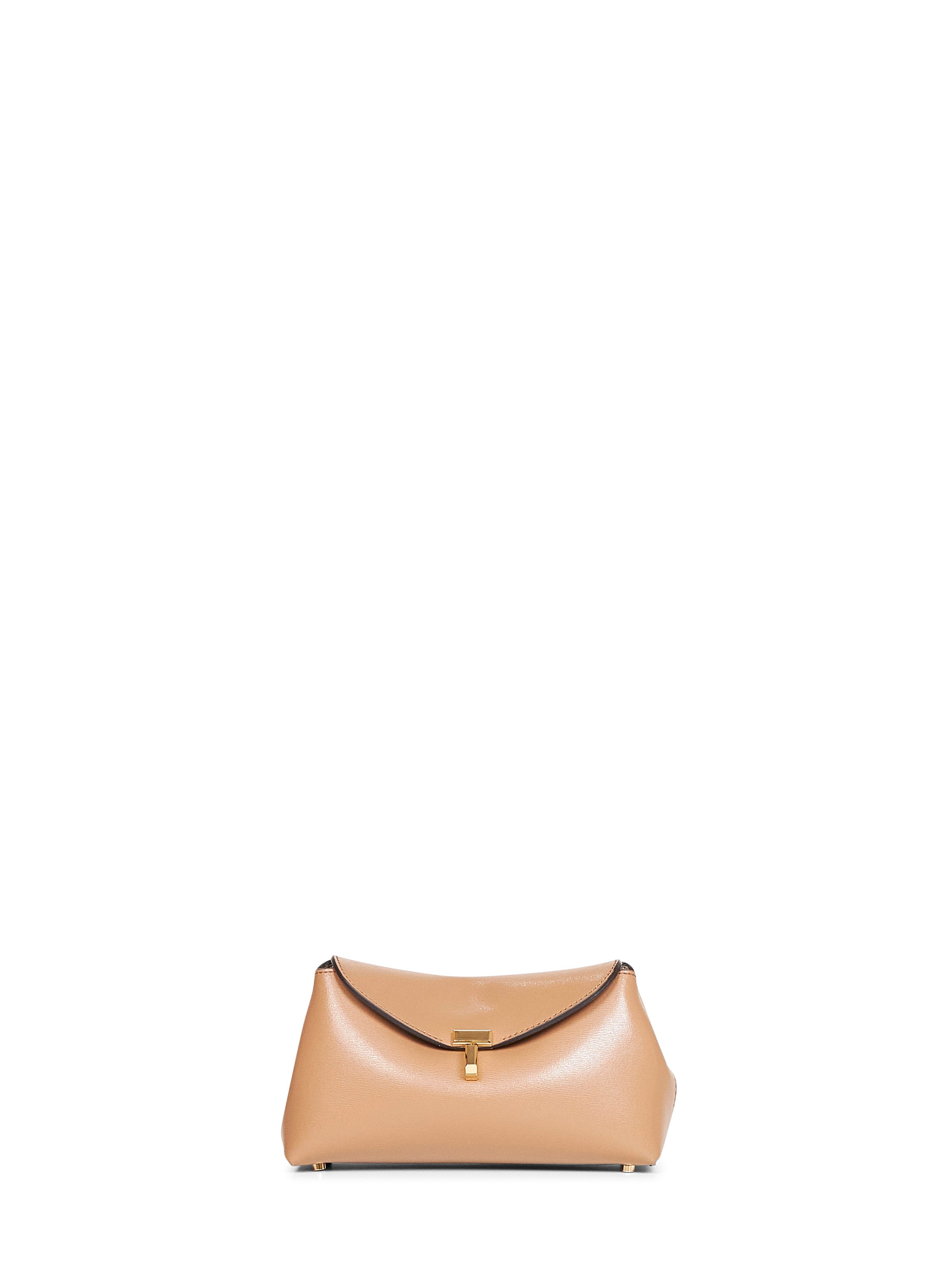Toteme Women Camel Mini T-Lock Clutch Bag