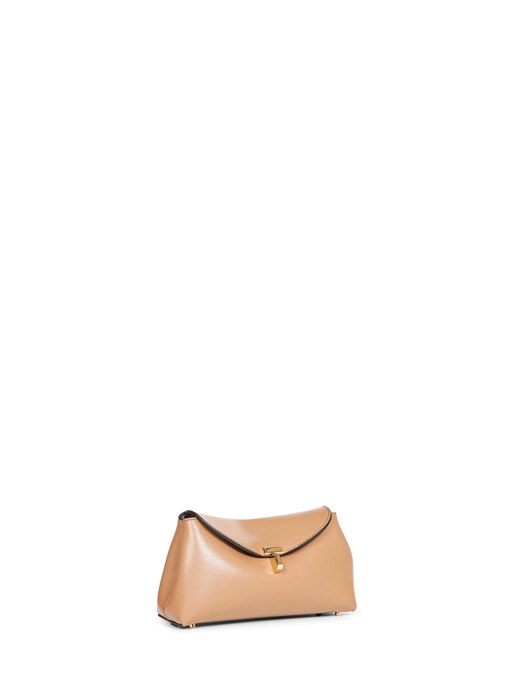 Toteme Women Camel Mini T-Lock Clutch Bag