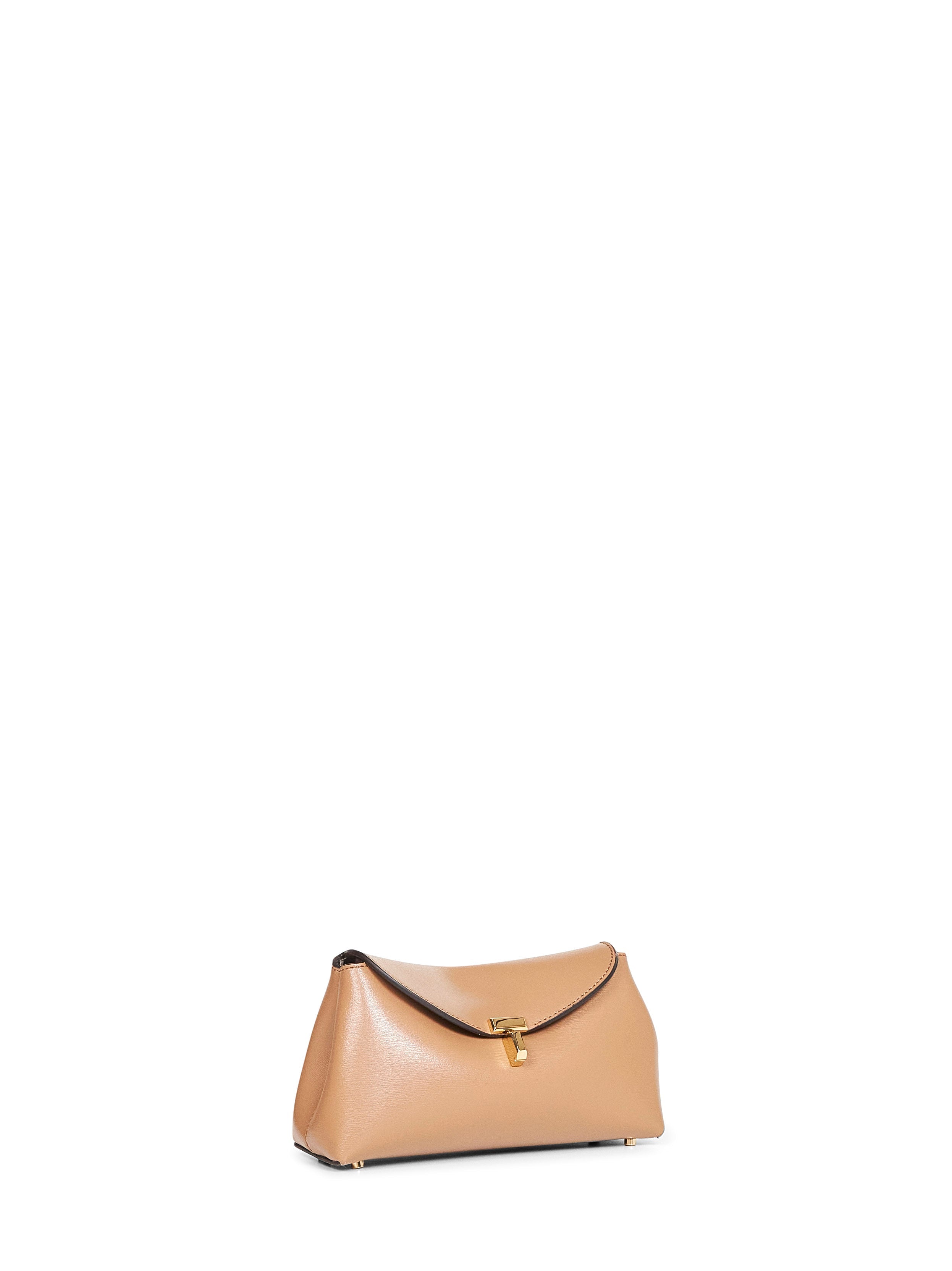 Toteme Women Camel Mini T-Lock Clutch Bag