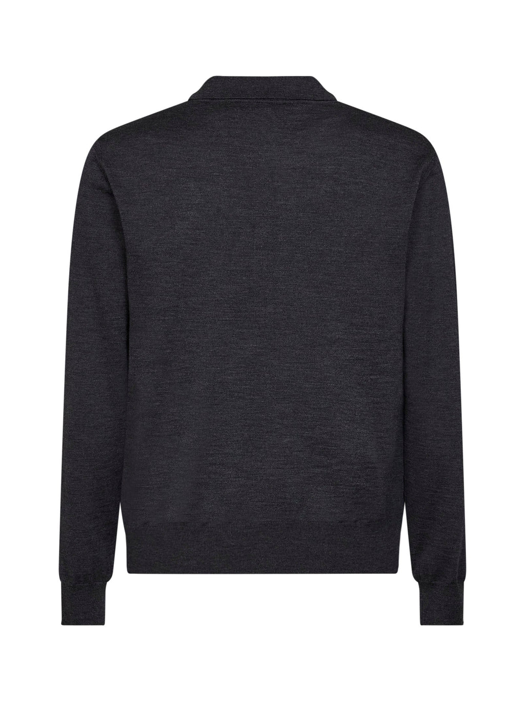Valentino Men Dark Grey Wool Valentino Polo Shirt With Vlogo Embroidery