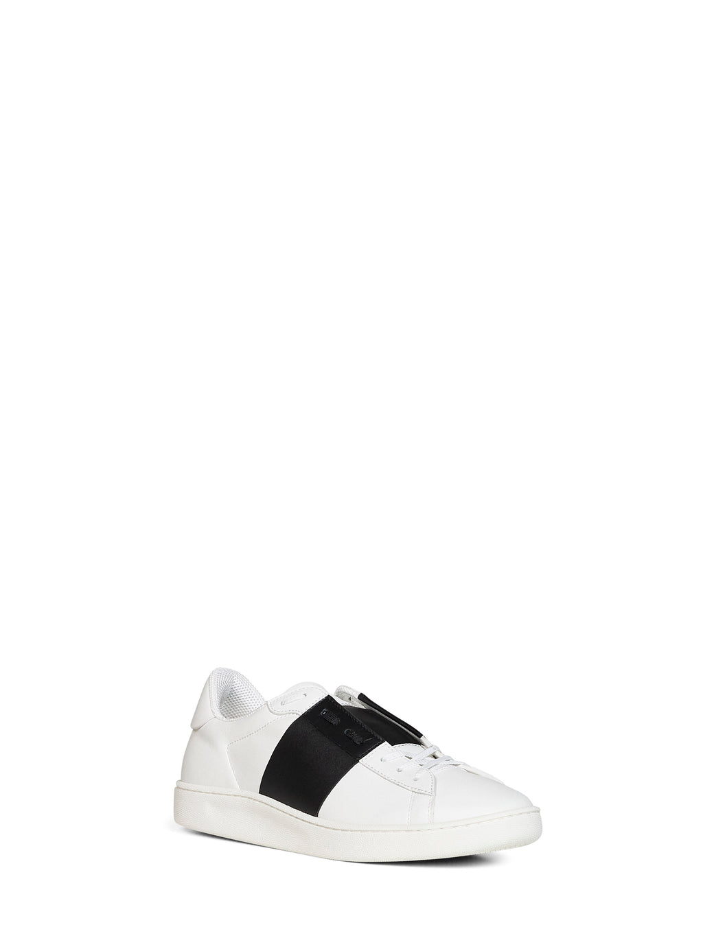Valentino Garavani Men White And Black Nappa Calfskin Open Royco Sneakers