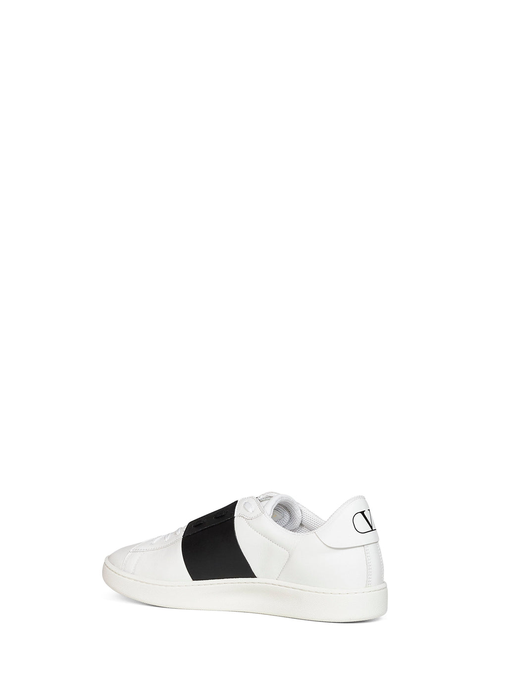 Valentino Garavani Men White And Black Nappa Calfskin Open Royco Sneakers