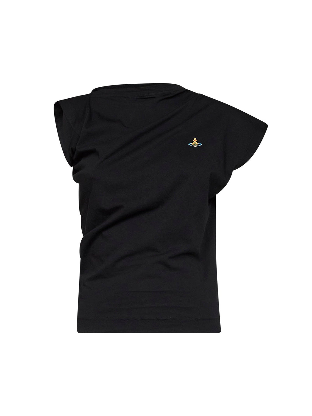 Vivienne Westwood Women Black Cotton Jersey Hebo Draped Top