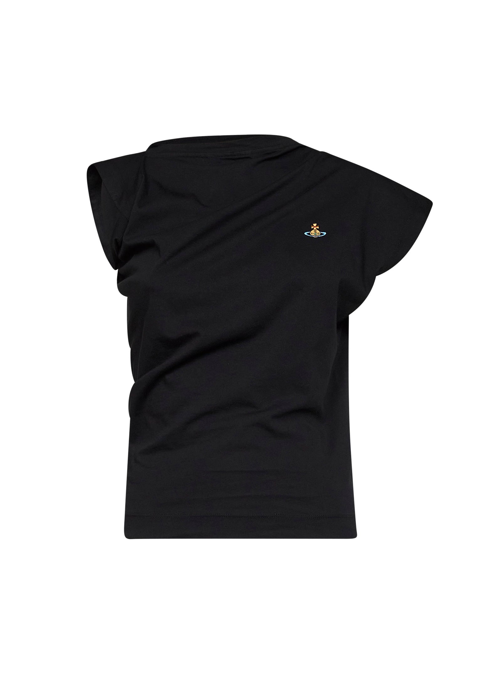 Vivienne Westwood Women Black Cotton Jersey Hebo Draped Top