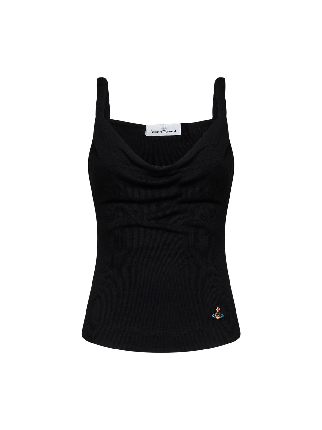 Vivienne Westwood Women Black Ribbed Jersey Anna Draped Top