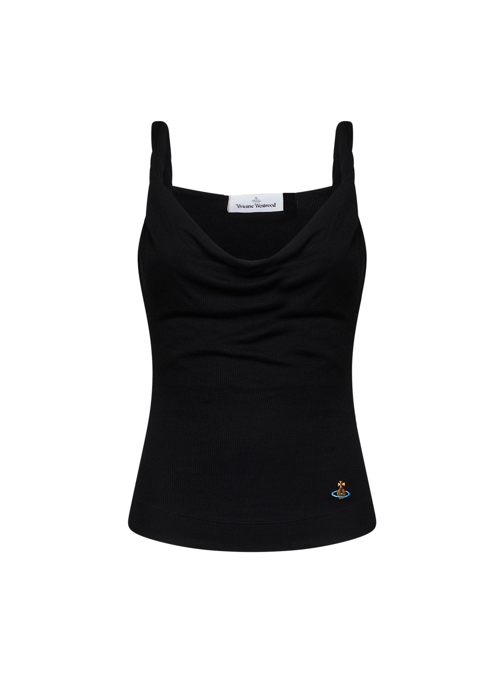 Vivienne Westwood Women Black Ribbed Jersey Anna Draped Top