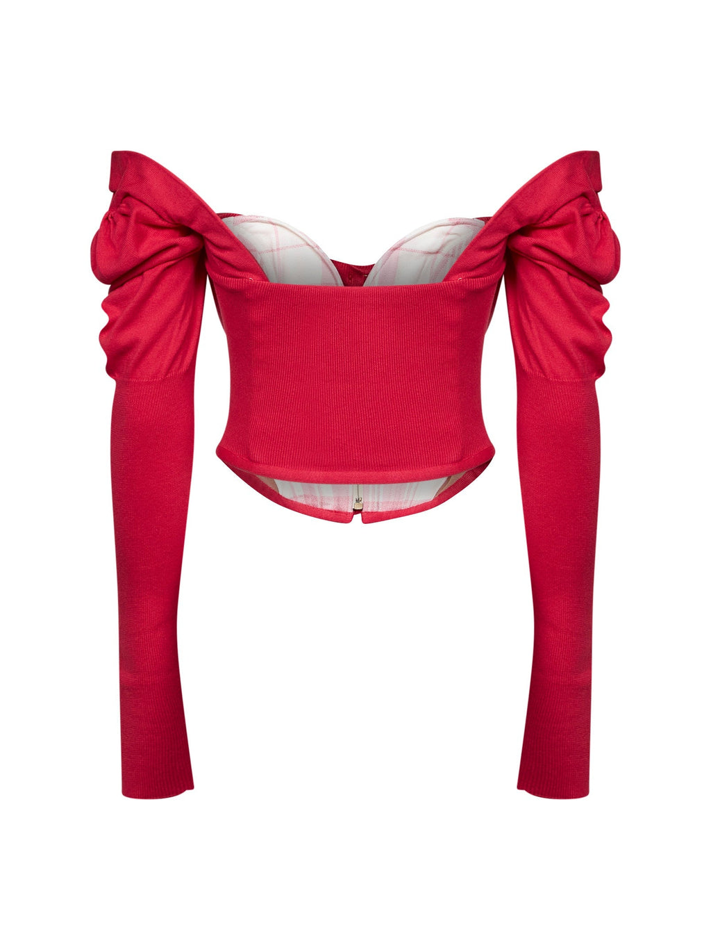 Vivienne Westwood Women Raspberry Knit Bea Corset Draped Cardigan