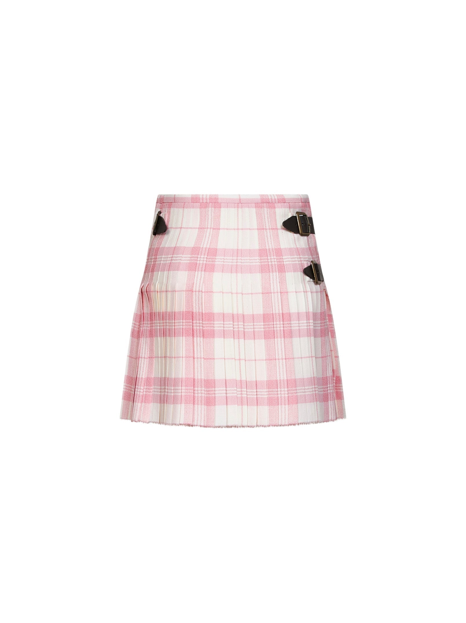 Vivienne Westwood Women Pink And Ivory "Coquette" Virgin Wool Kilt Mini Skirt