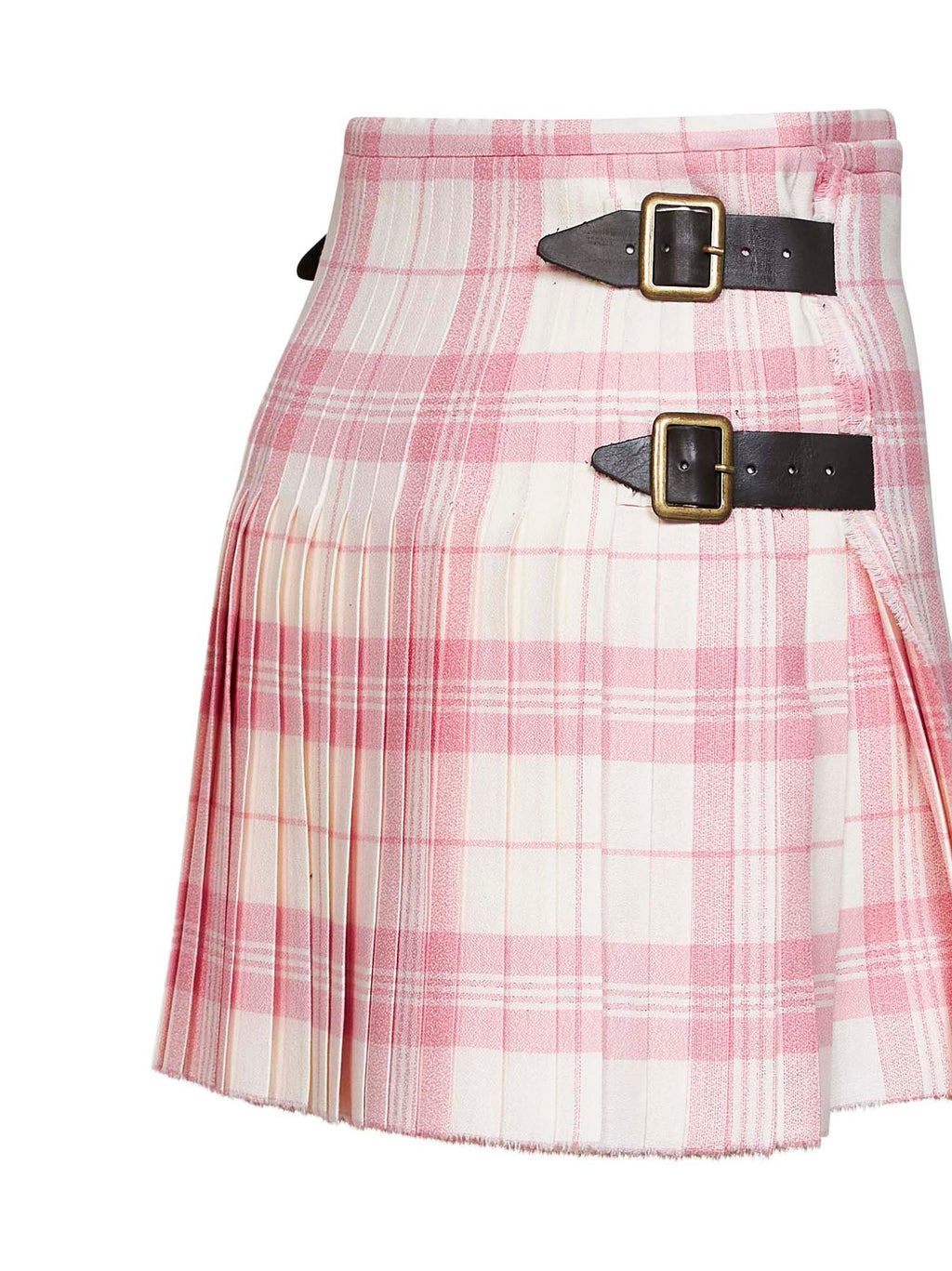 Vivienne Westwood Women Pink And Ivory "Coquette" Virgin Wool Kilt Mini Skirt