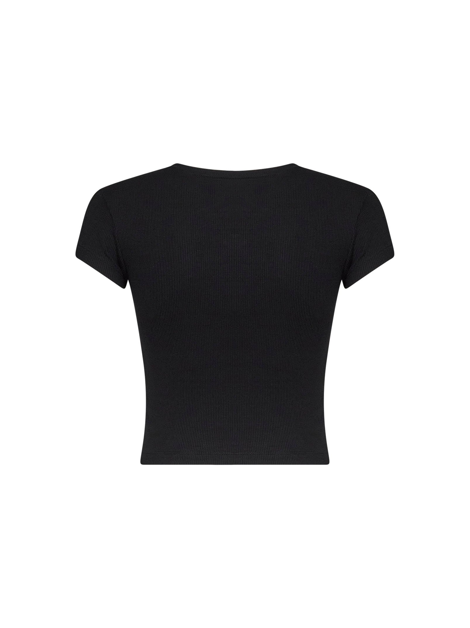 Vivienne Westwood Women Black Ribbed Jersey Baby Peru Cropped T-Shirt