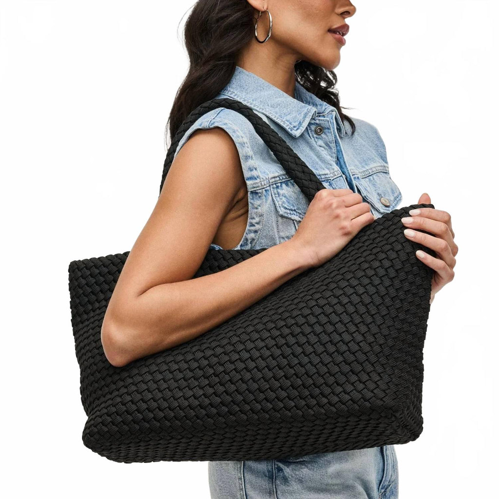 Sky's The Limit Large Neoprene Tote In Black