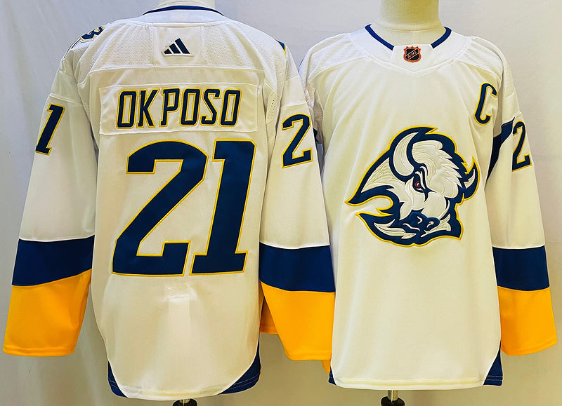 Men's Buffalo Sabres Kyle Okposo #21 White Player jersey