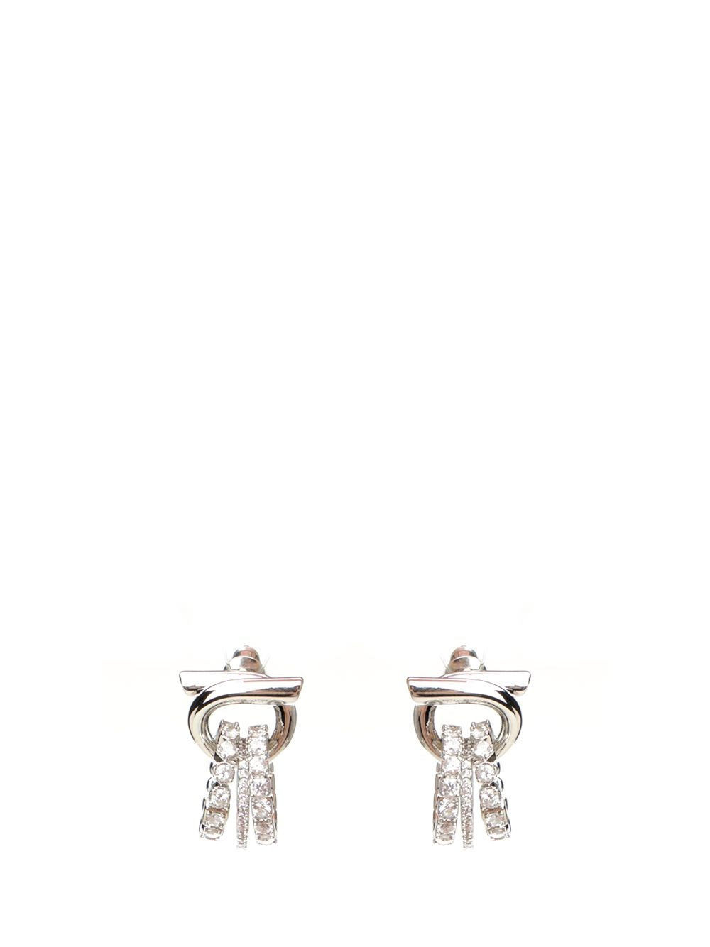 Ferragamo Women Gancini Earrings With Crystals