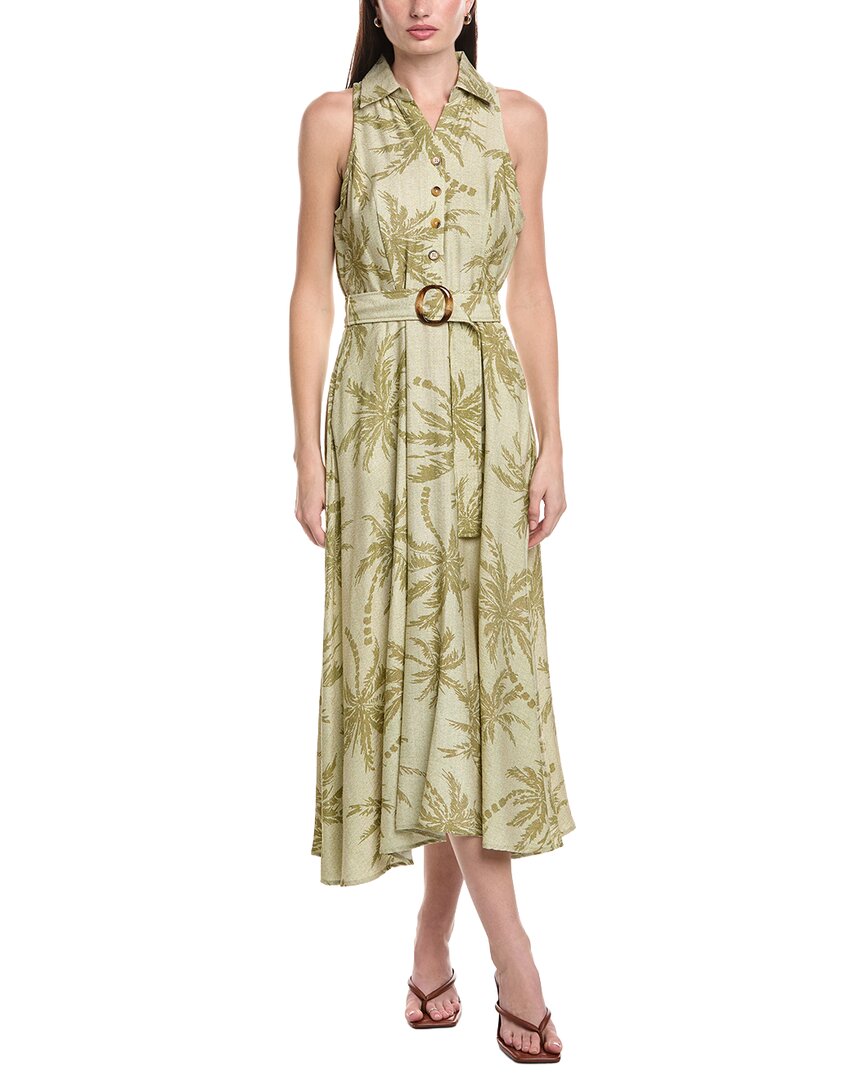 Maison Tara Printed Stone Sleeveless Midi Dress