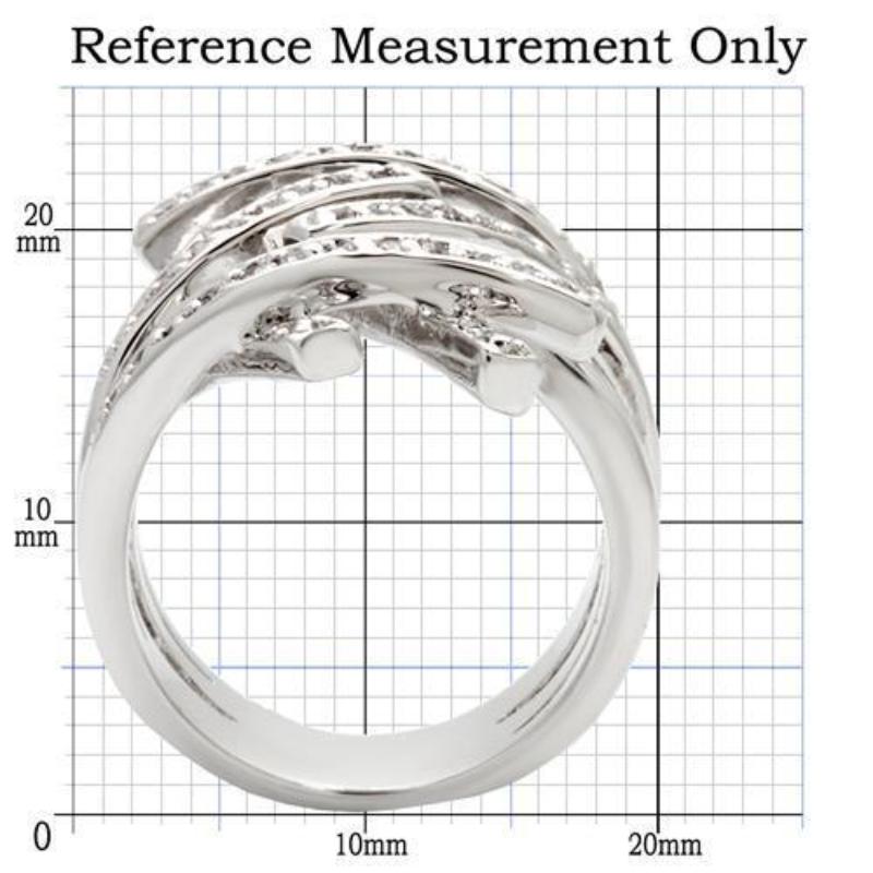 Rhodium Brass Ring with AAA Grade CZ in Clear