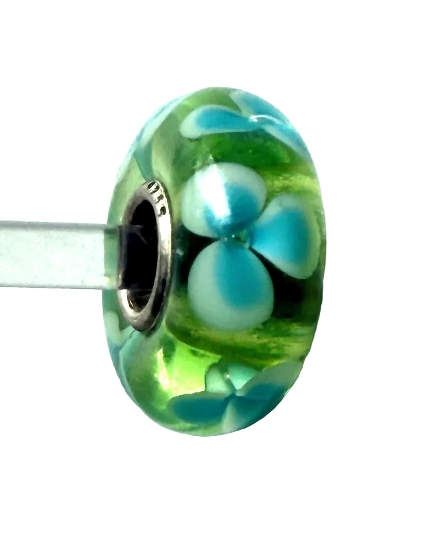Women's Universal Unique Flower Bead Charm In Green/ Blue