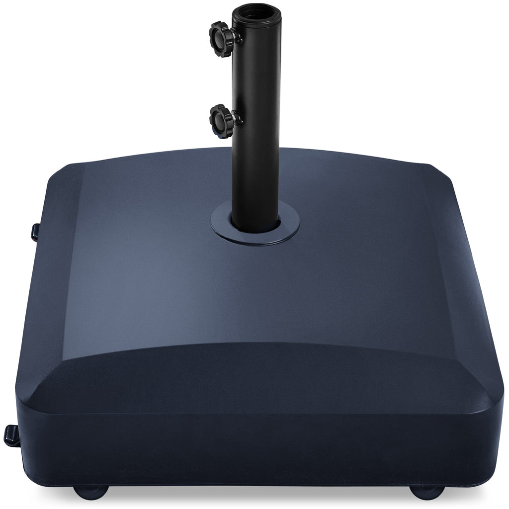 Best Choice Products Fillable Mobile Umbrella Base Heavy Duty Market Stand w/ Wheels, Locks, 123lb Capacity - Navy Blue