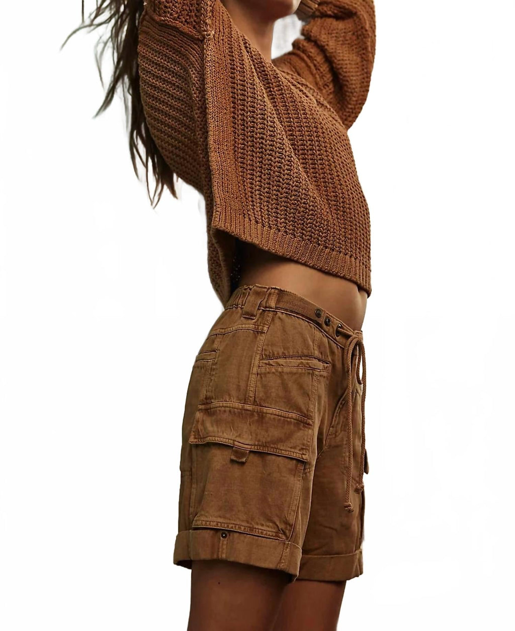 Frankie Washed Shorts In Beige