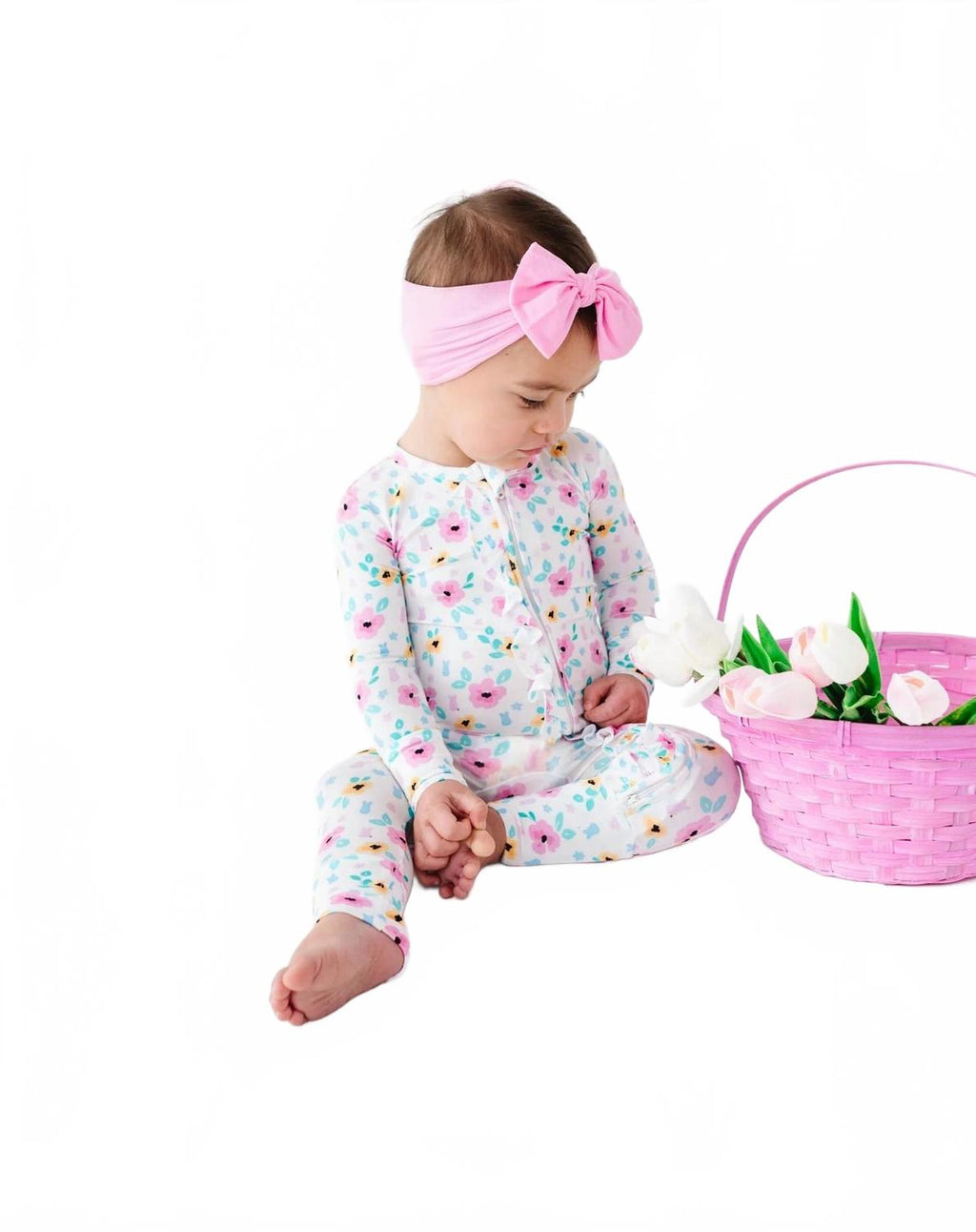 Peeps And Petals Ruffle Convertible Romper In White