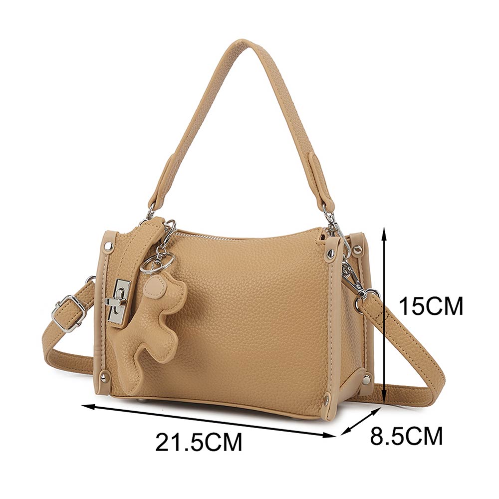 Faux Leather Dog Bag Charm Mini Shoulder Crossbody Bag