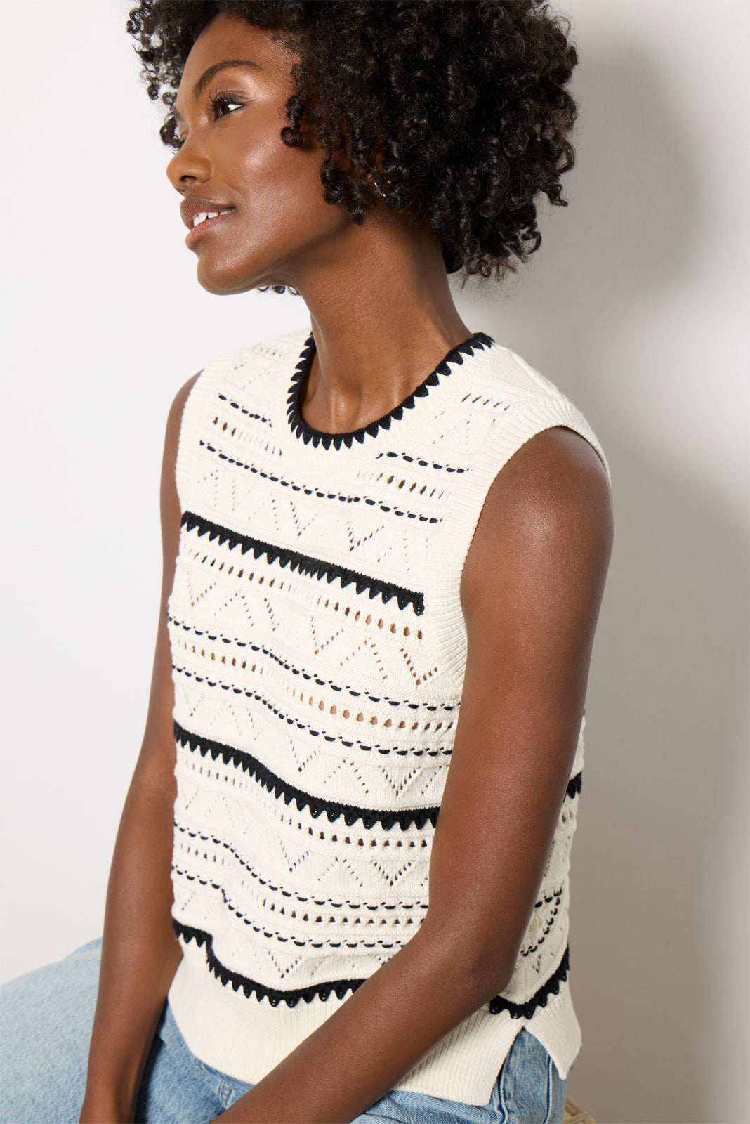 Women's Athena Pointelle Knit Vest