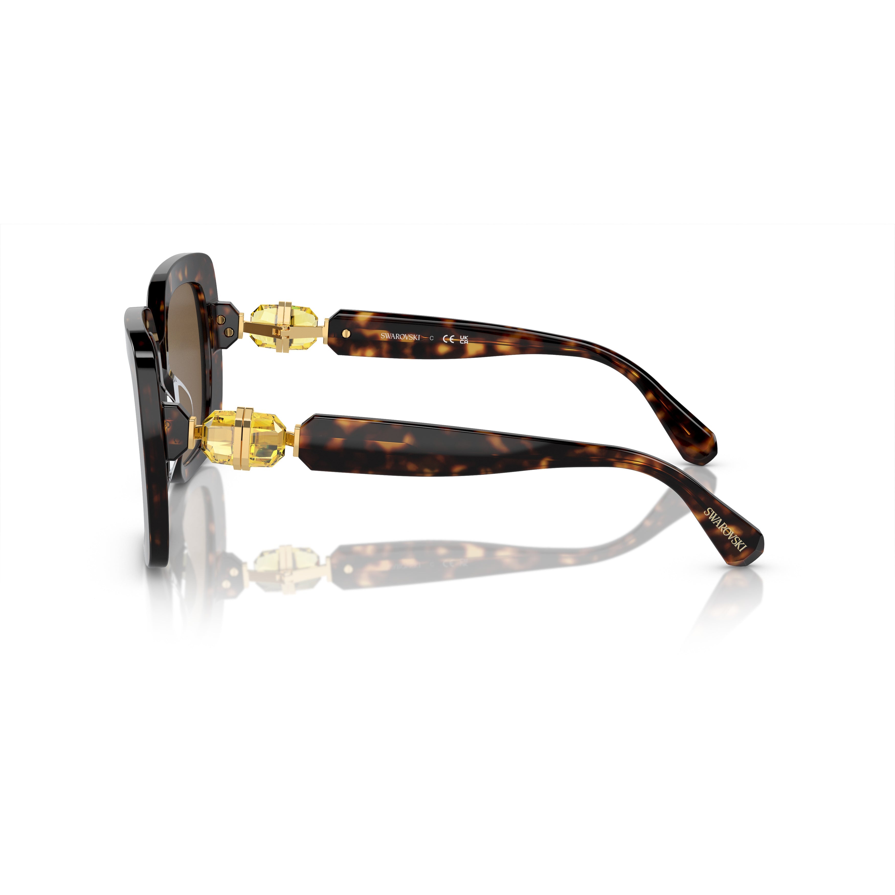 0Sk6001 Oversized Tortoiseshell Acetate Square Sunglasses with Gold Accents