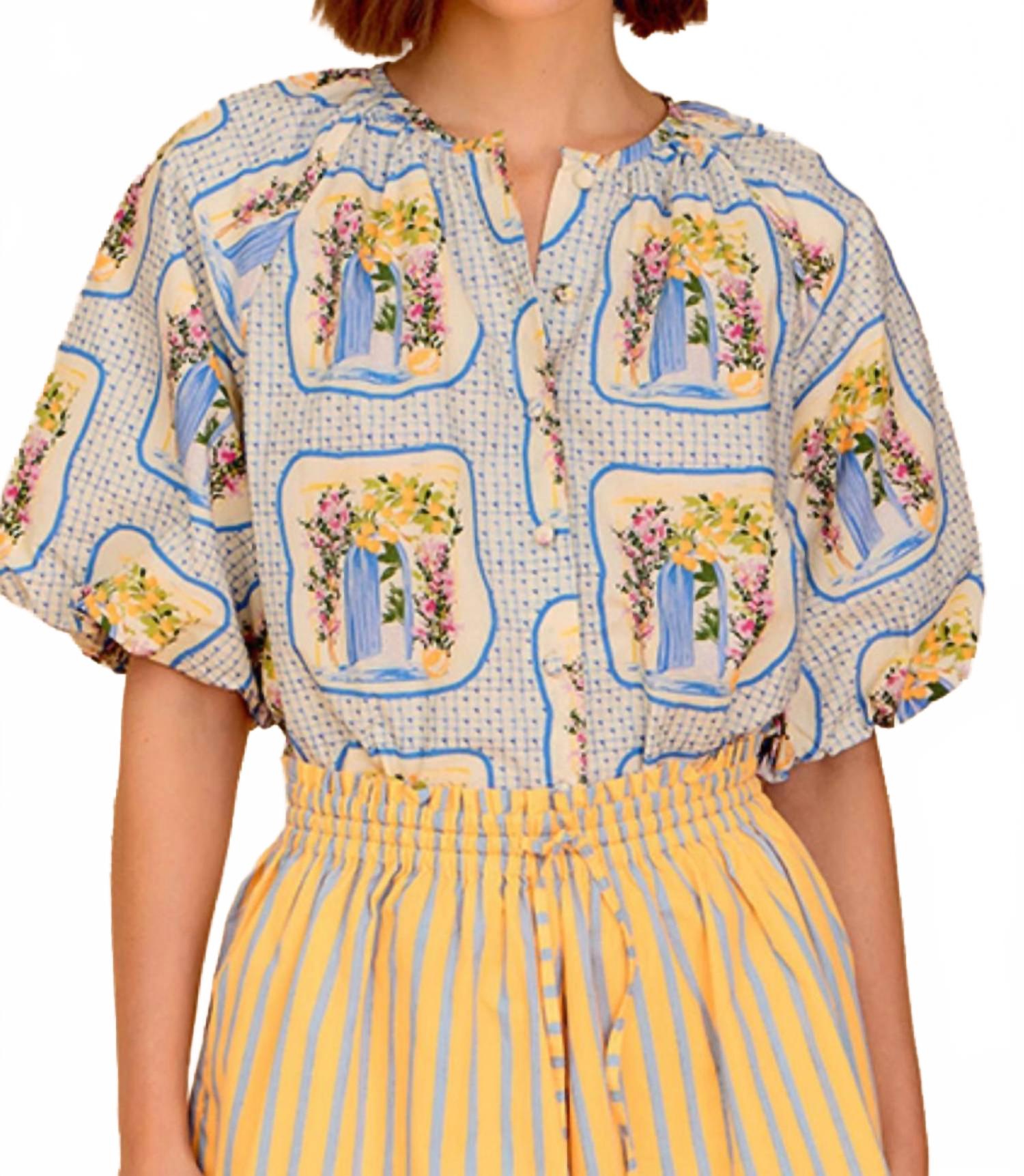 La Puerta Freda Top In Blue