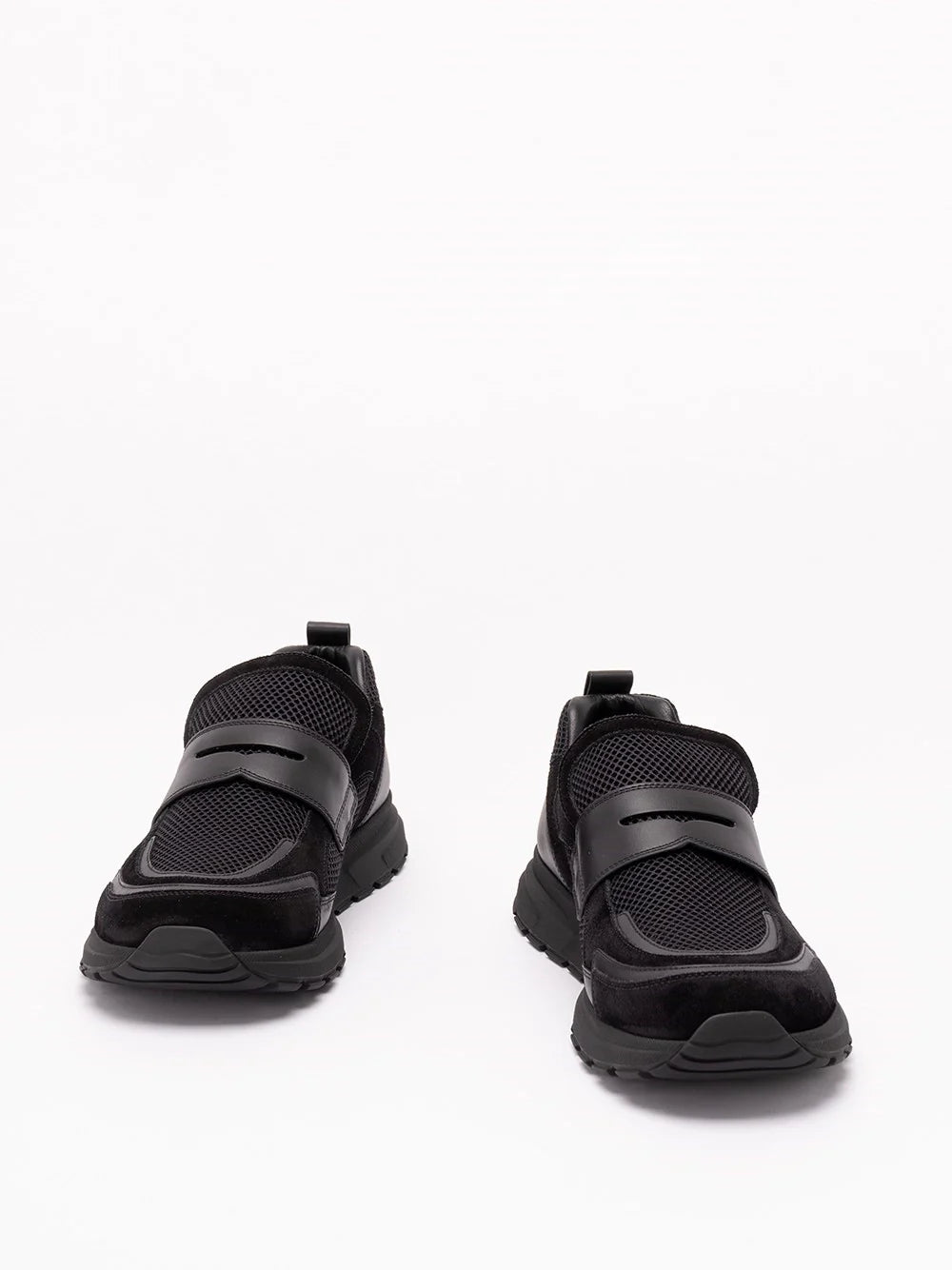 Prada Men Mesh And Leather Sneakers