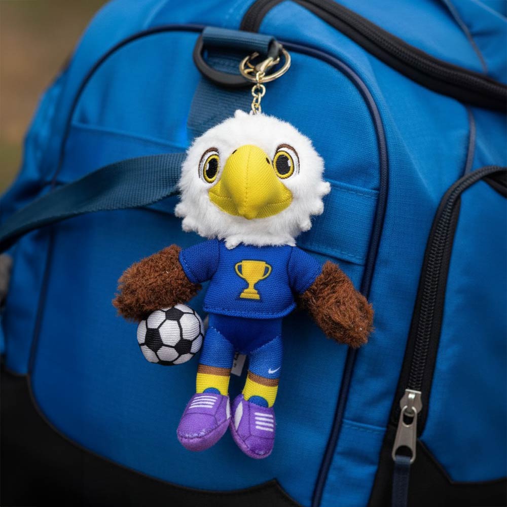 FIFA World Cup 2026 Soccer USA Eagle Character Plush Doll Keychain Bag Charm