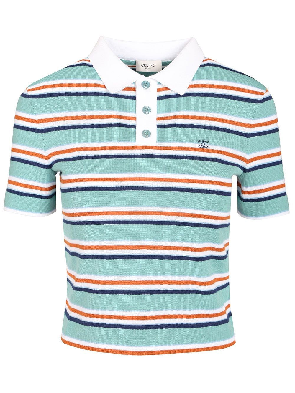 Celine Women Knitted Cotton Polo Shirt