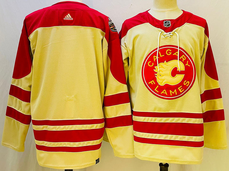 Men's Calgary Flames Blank Yellow Player Game jersey