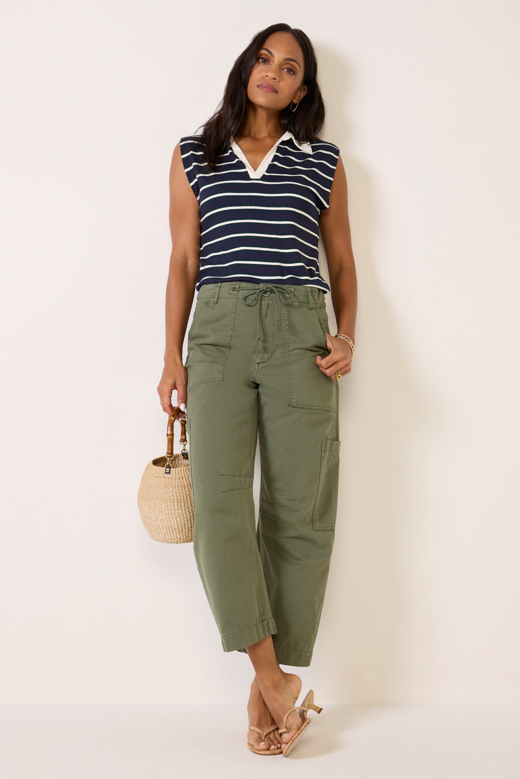 Women's Ester Stripe Polo Top