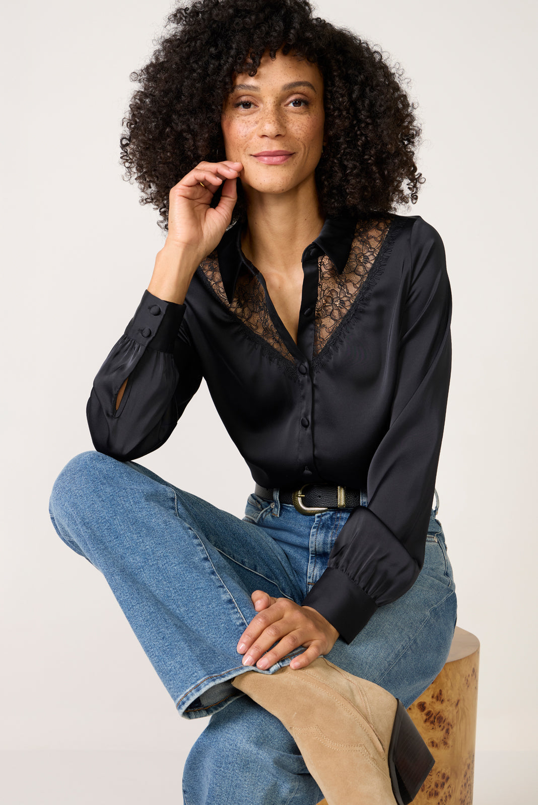 Women's Bella Lace Trim Shirt