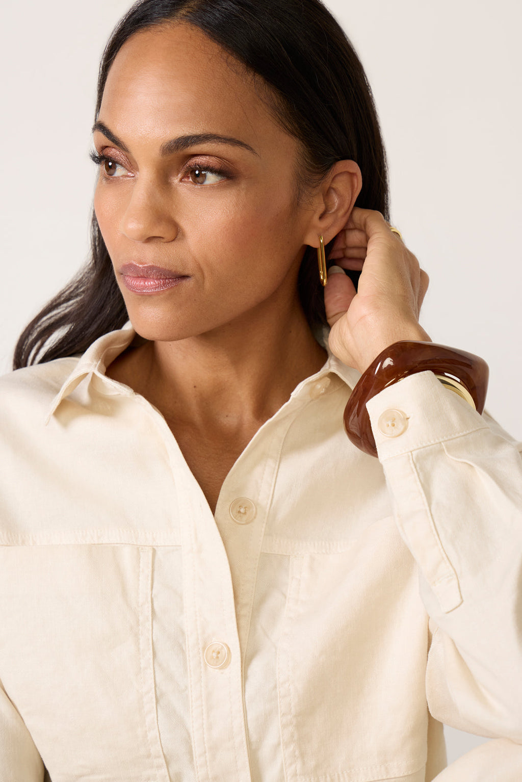 Women's Frankie Stretch Linen Long Shacket