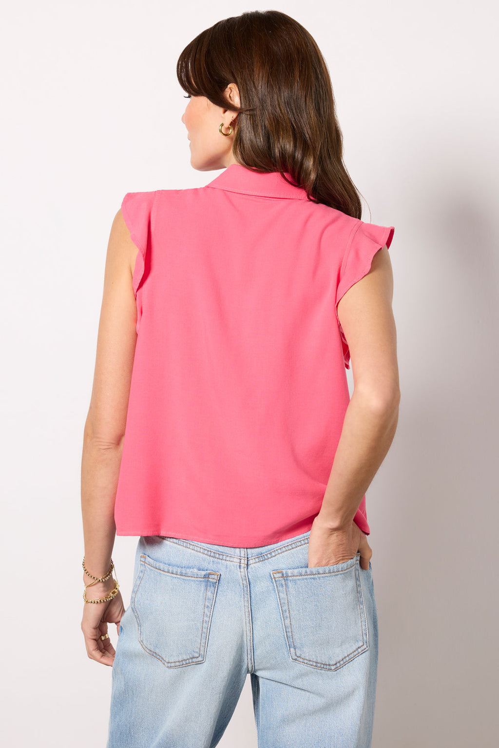 Women's Ruffle Button Down Shirt