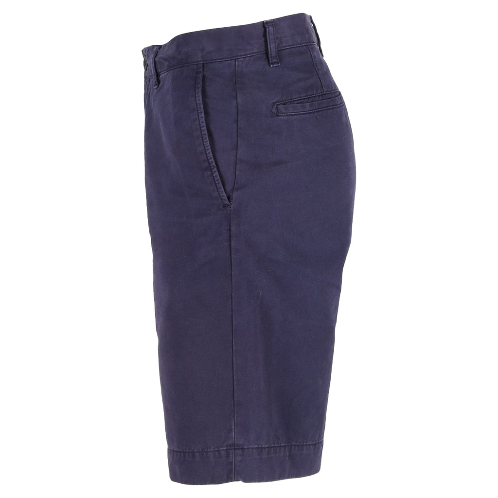 Mr P. Straight-Leg Garment-Dyed Twill Bermuda Shorts in Blue Cotton