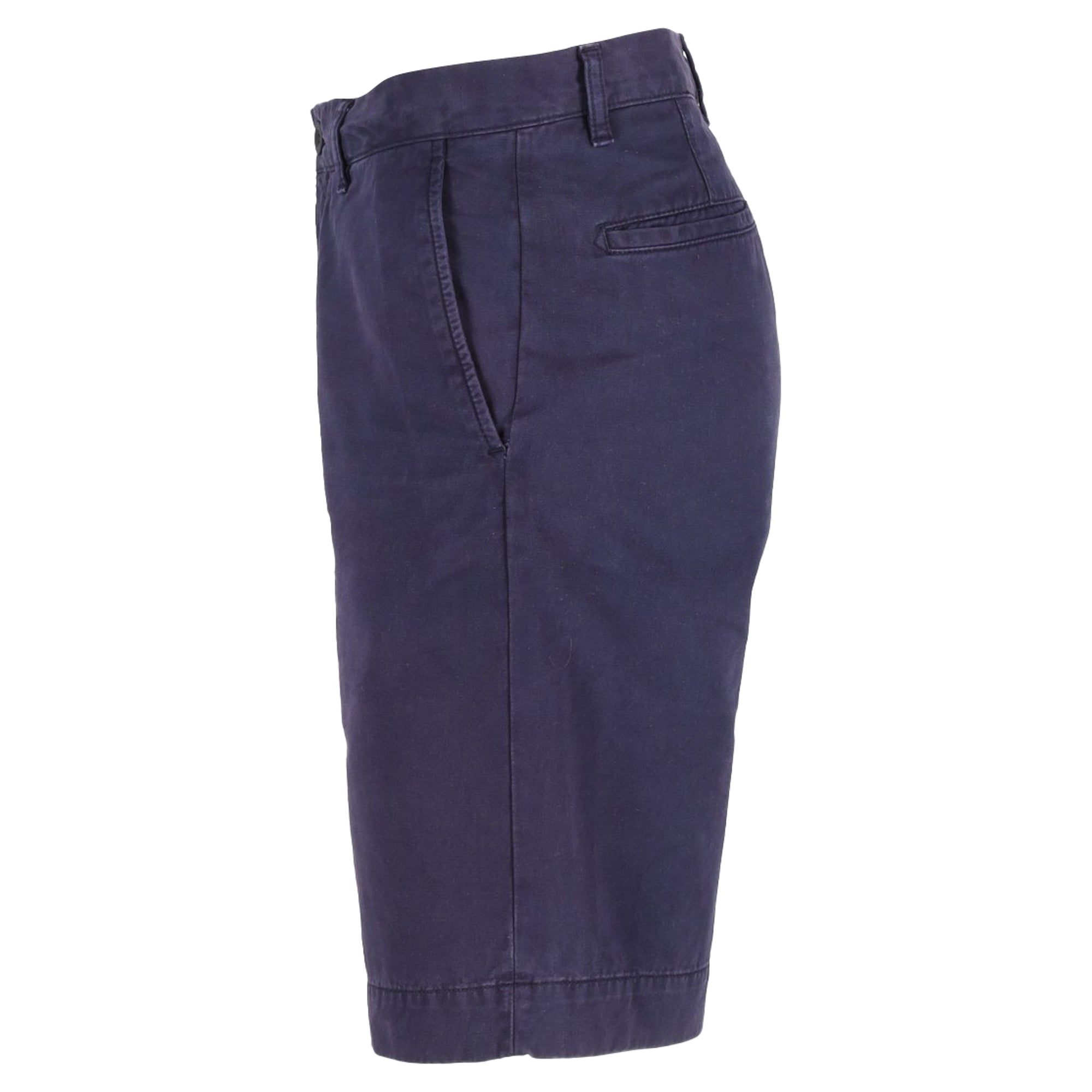 Mr P. Straight-Leg Garment-Dyed Twill Bermuda Shorts in Blue Cotton