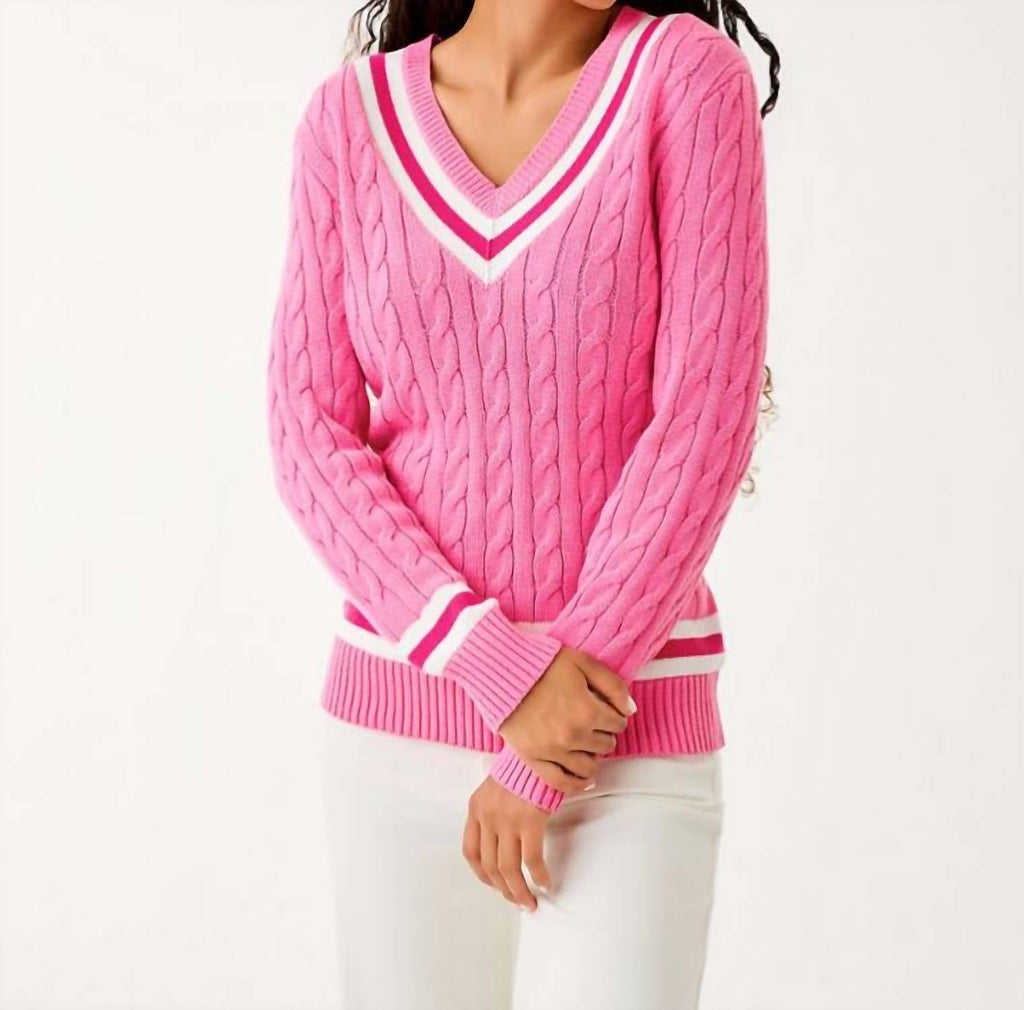 Brockton Sweater In Confetti Pink X Sun Shell Pink Tipping