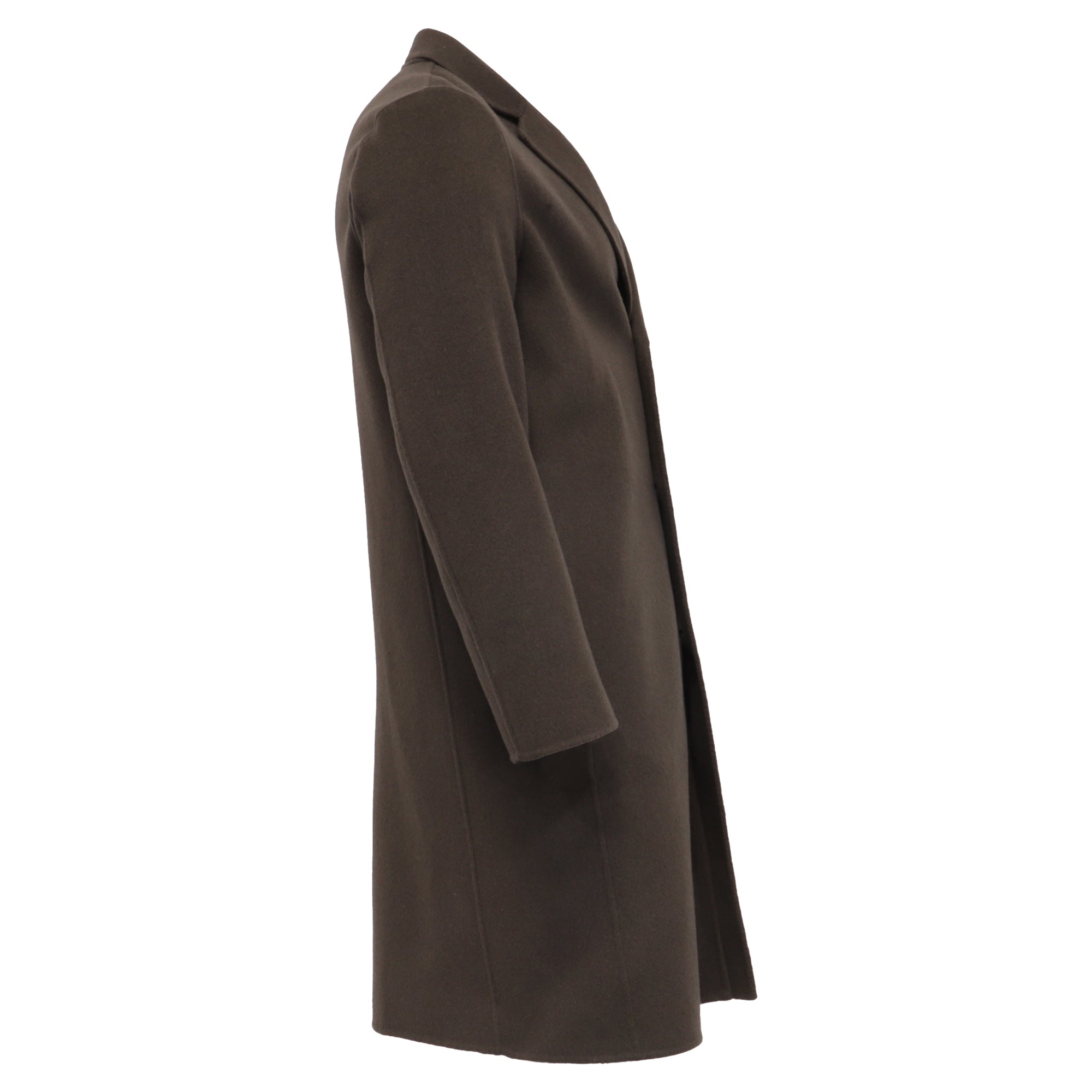 Theory Single-Breasted Coat in Brown Wool