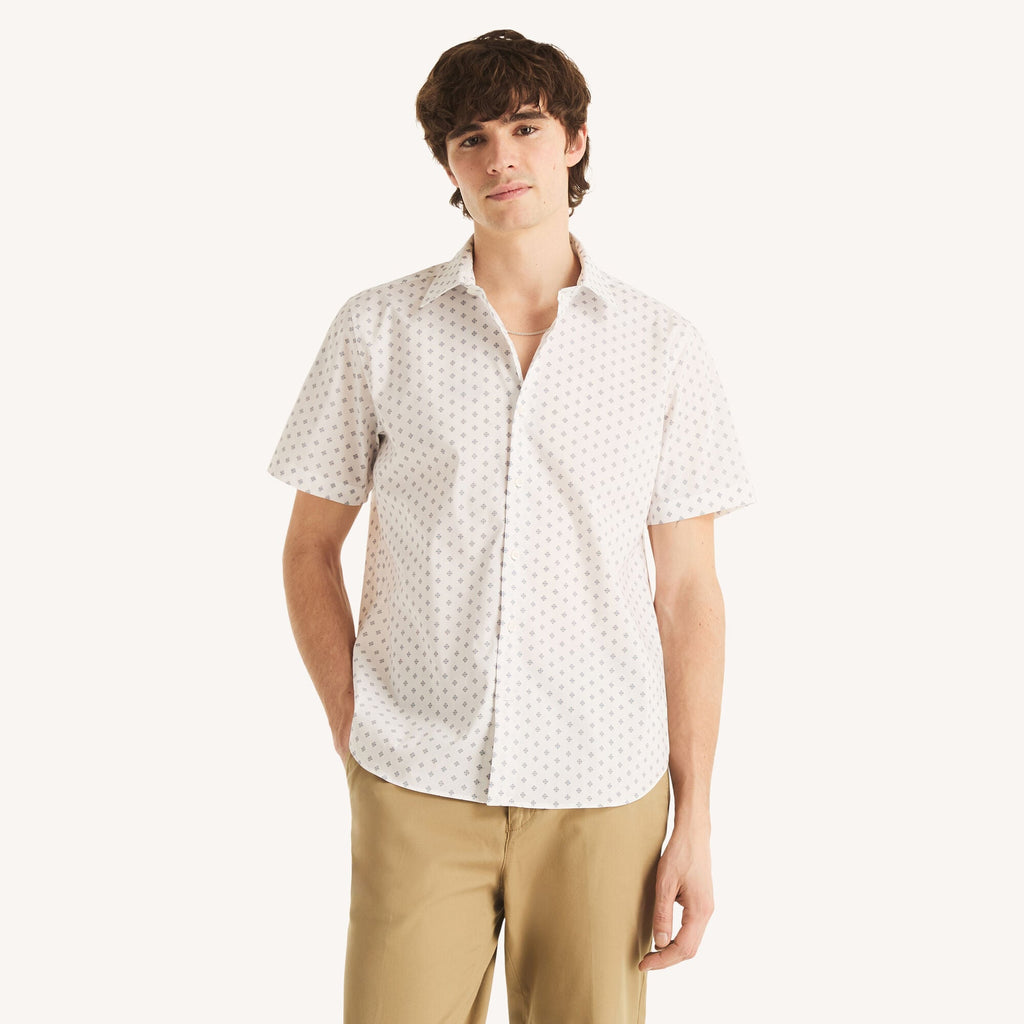 Nautica Mens Wrinkle-Resistant Classic Fit Printed Shirt