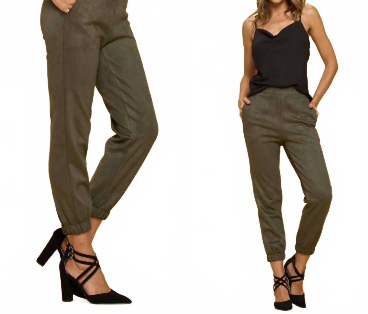 Suede Jogger In Green