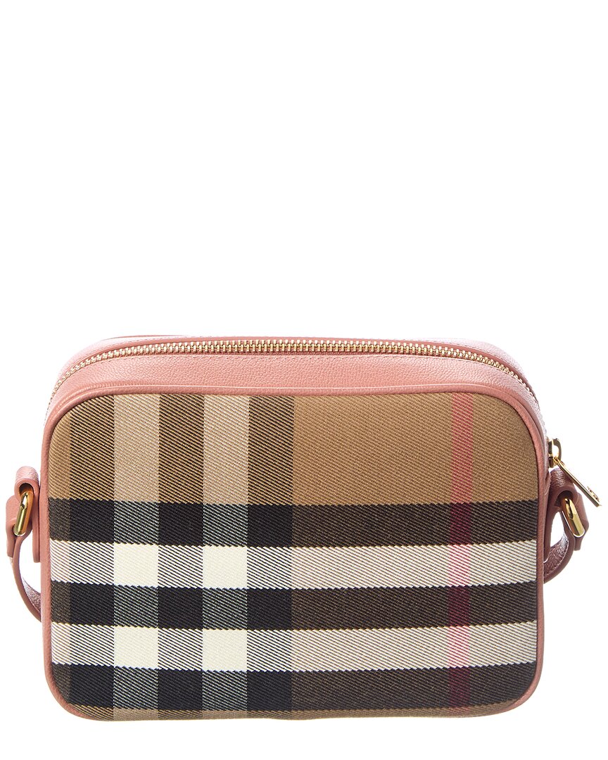 Burberry Check Small Canvas & Leather Shoulder Bag