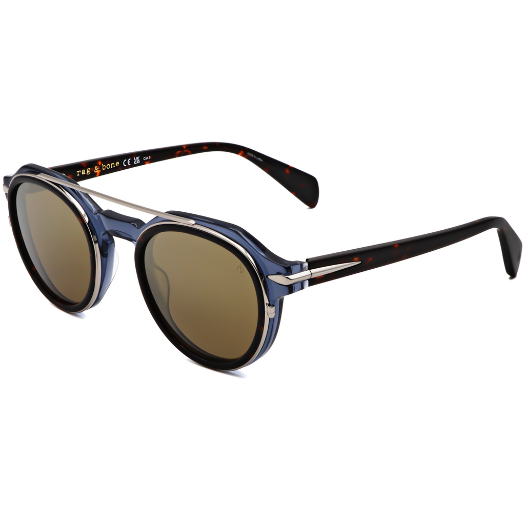 Rag & Bone Men's 51 mm Blue Sunglasses