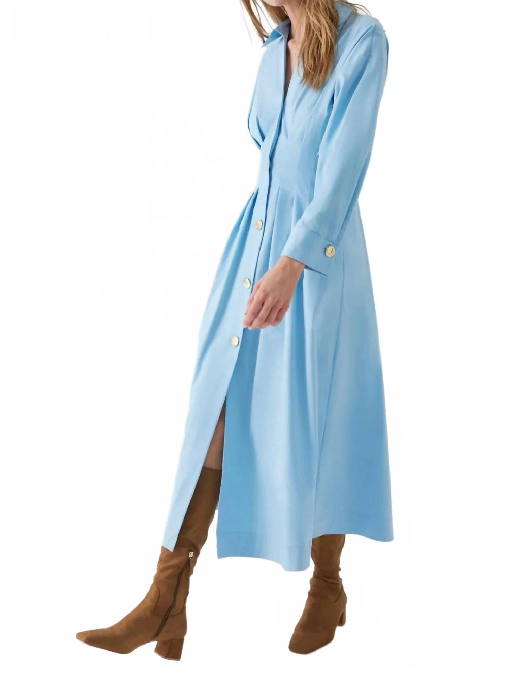 Alba Long Sleeve Dress In Blue