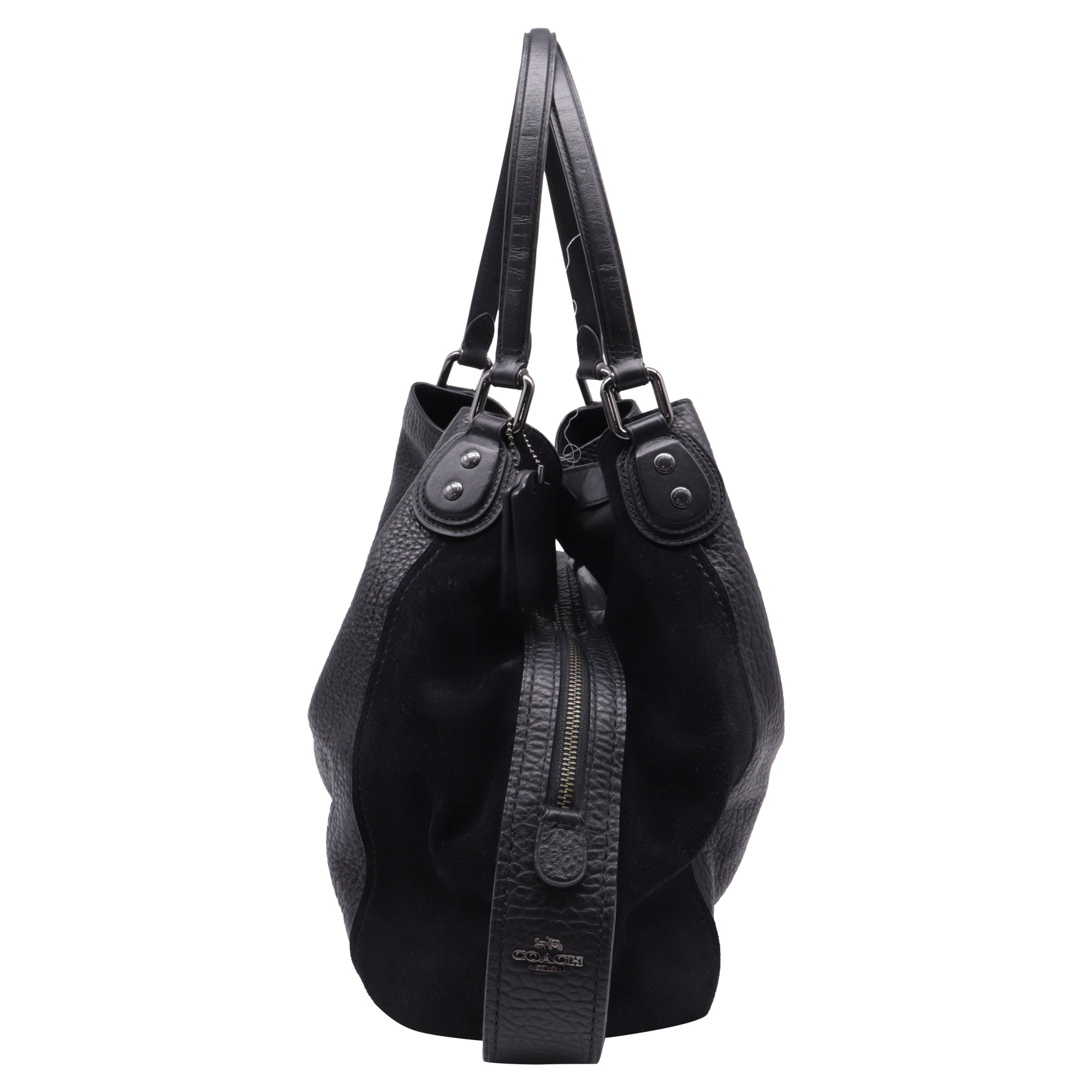 Coach Large Edie Shoulder Bag in Black Leather