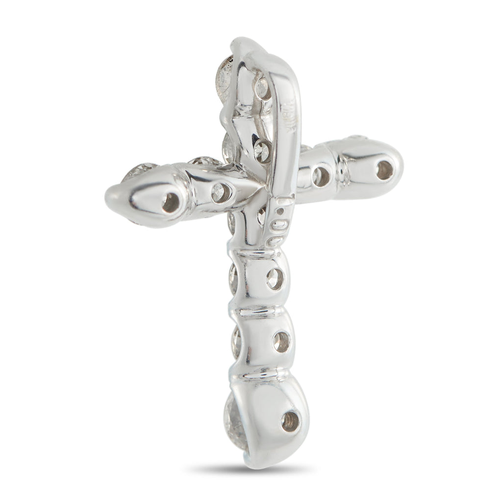 LB Exclusive 18K White Gold 1.0ct Diamond Cross Pendant MF19-041426