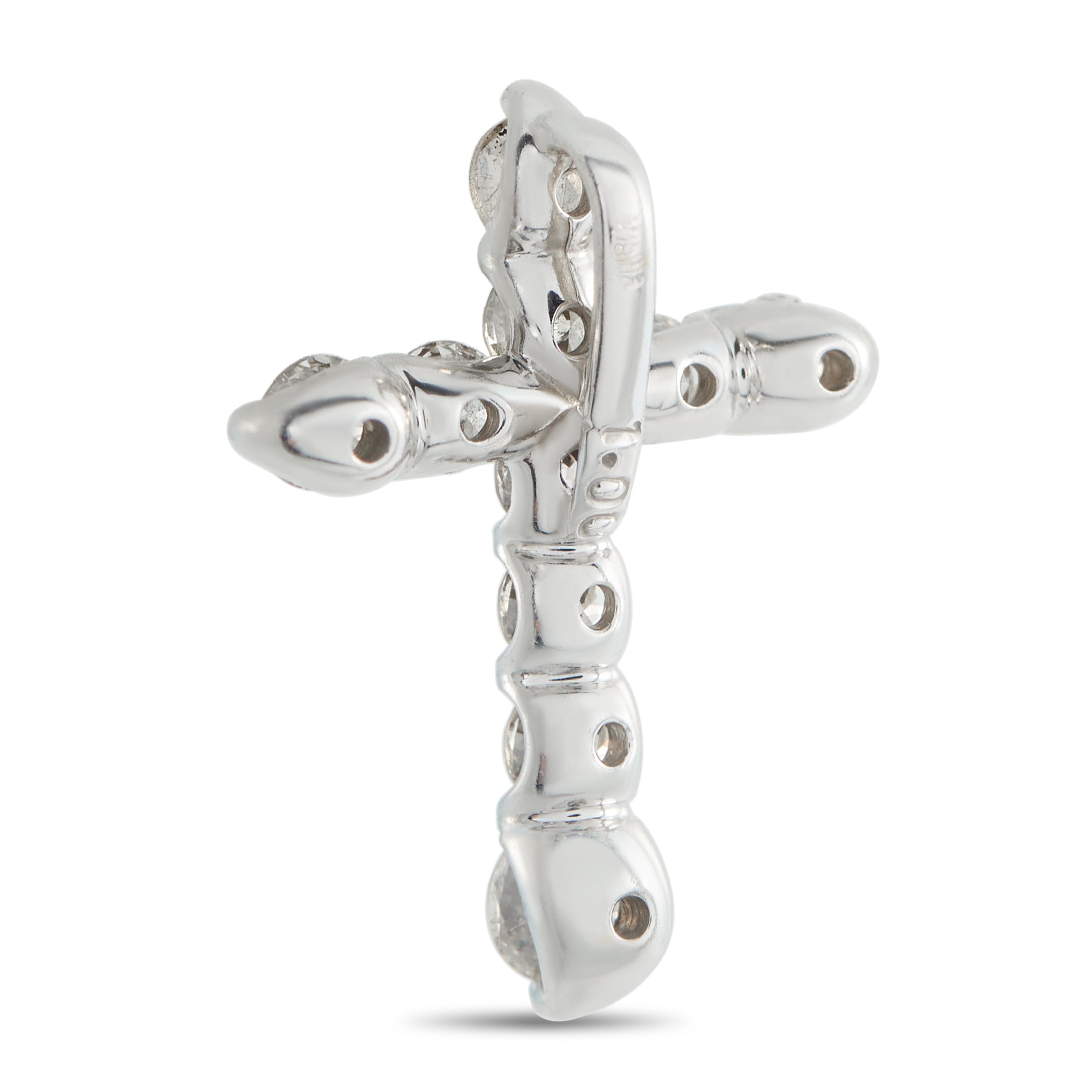 LB Exclusive 18K White Gold 1.0ct Diamond Cross Pendant MF19-041426