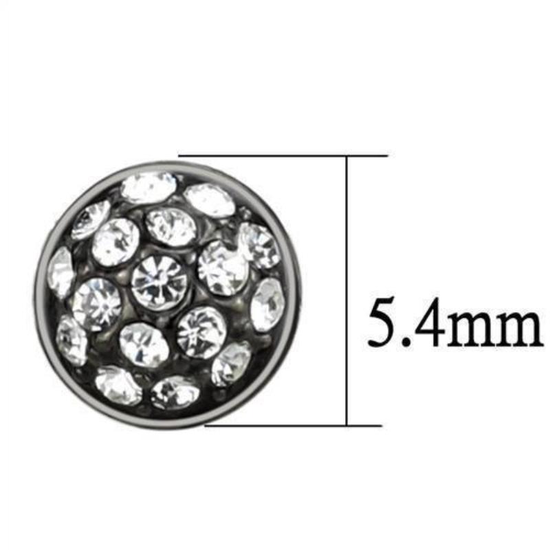 IP Light Black Stainless Steel Earrings with Top Grade Crystal in Clear